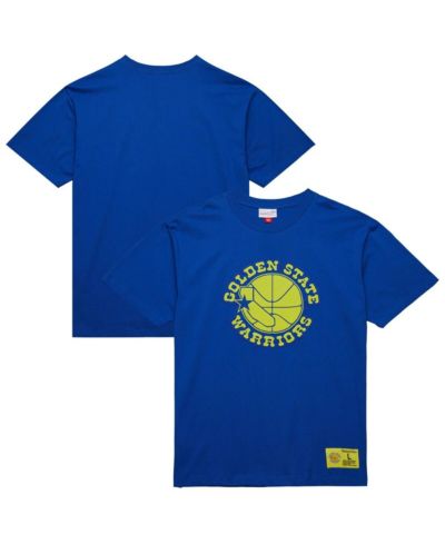 Мужская премиум футболка Mitchell & Ness Royal Golden State Warriors Hardwood Classics Neon Nights