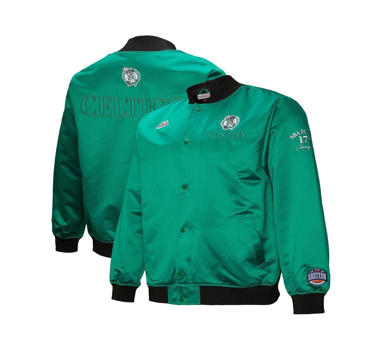 Mitchell & Ness Men's Kelly Green Boston Celtics Hardwood Classics Team OG 3.0 Lightweight Satin Full-Snap Jacket