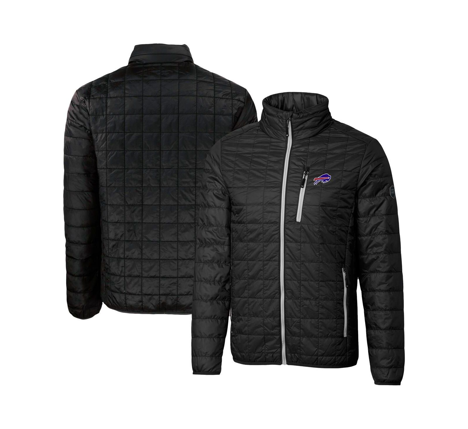 Cutter & Buck Men's Black Buffalo Bills Rainier PrimaLoft Eco Insulated Full-Zip Puffer Jacket