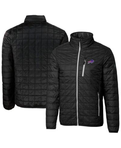 Cutter & Buck Men's Black Buffalo Bills Rainier PrimaLoft Eco Insulated Full-Zip Puffer Jacket