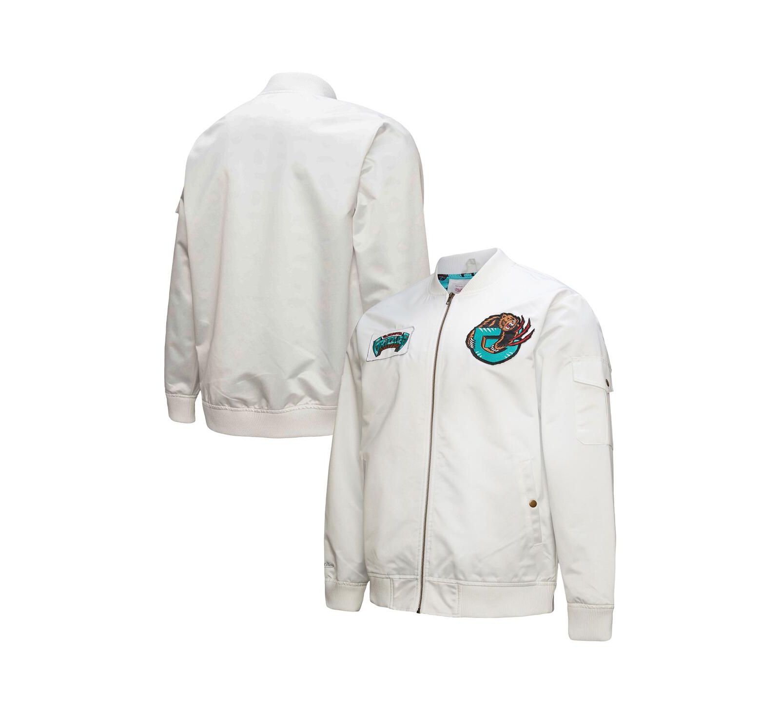 Mitchell & Ness Men's White Memphis Grizzlies Hardwood Classics Nights Team Leader Satin Full-Zip Jacket