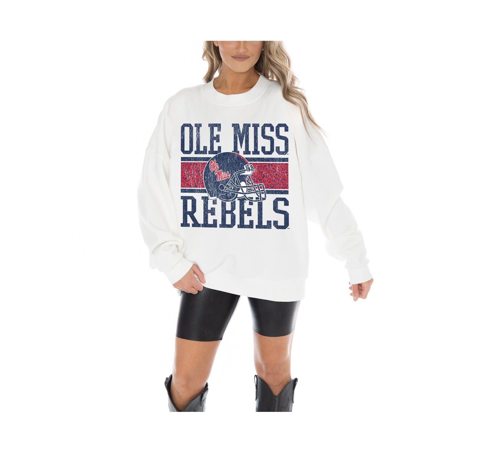 Женская толстовка Gameday Couture White Ole Miss Rebels Fair Catch с коротким рукавом
