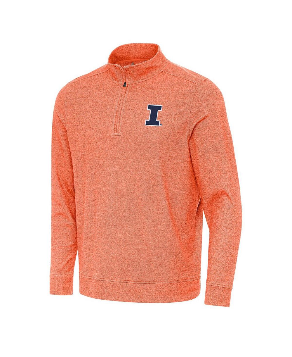 Мужское свитшот Antigua Heather Orange Illinois Fighting Illini Subtle Quarter-Zip