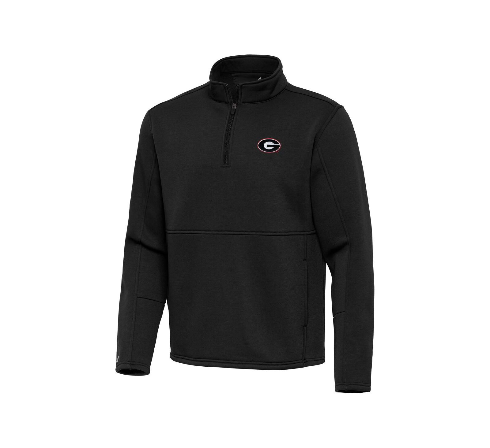 Мужская куртка-джемпер Antigua Black Georgia Bulldogs Twist Quarter-Zip Pullover Jacket