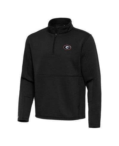 Мужская куртка-джемпер Antigua Black Georgia Bulldogs Twist Quarter-Zip Pullover Jacket