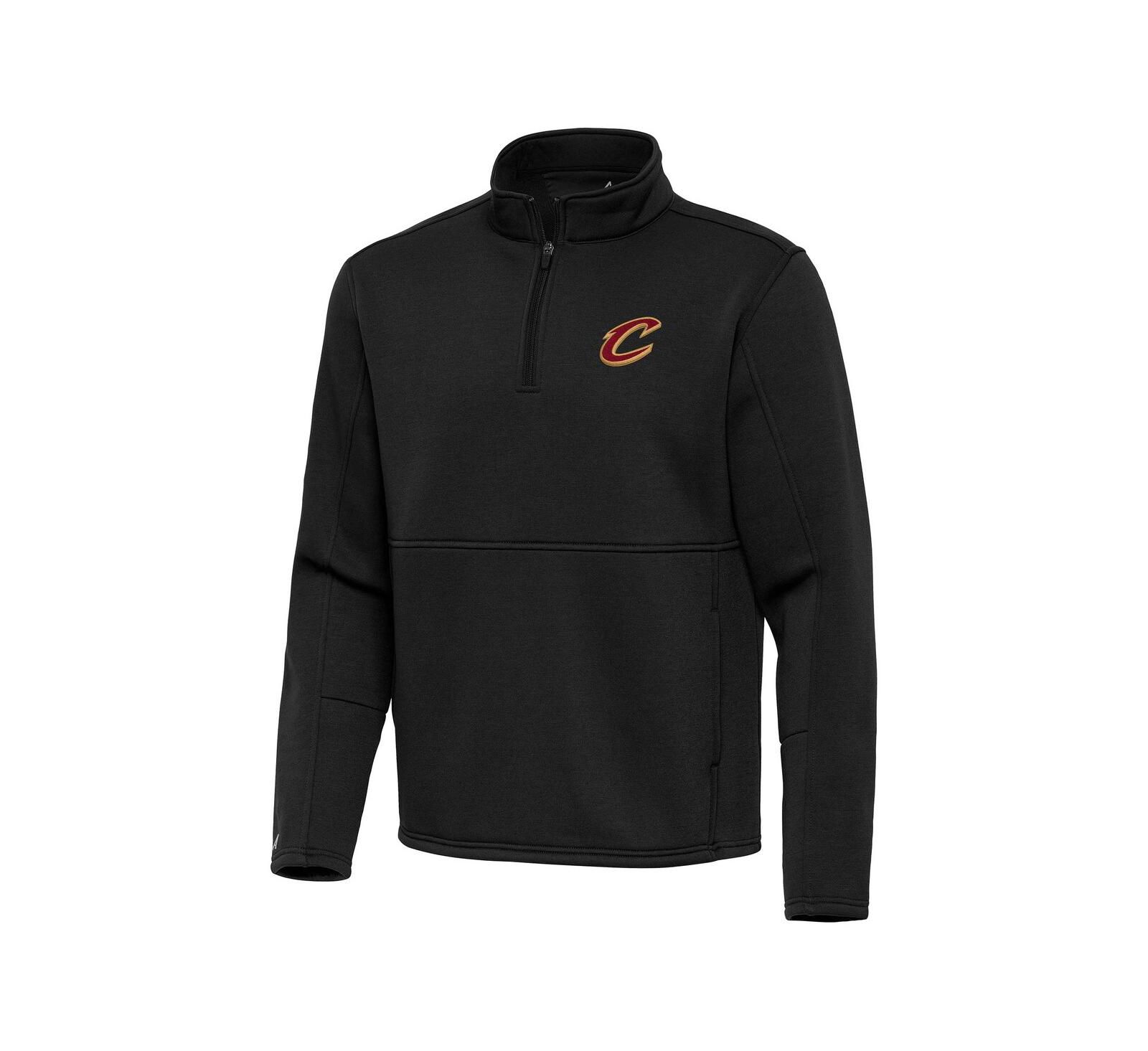Antigua Мужской свитшот с воротником-молнией Cleveland Cavaliers Black