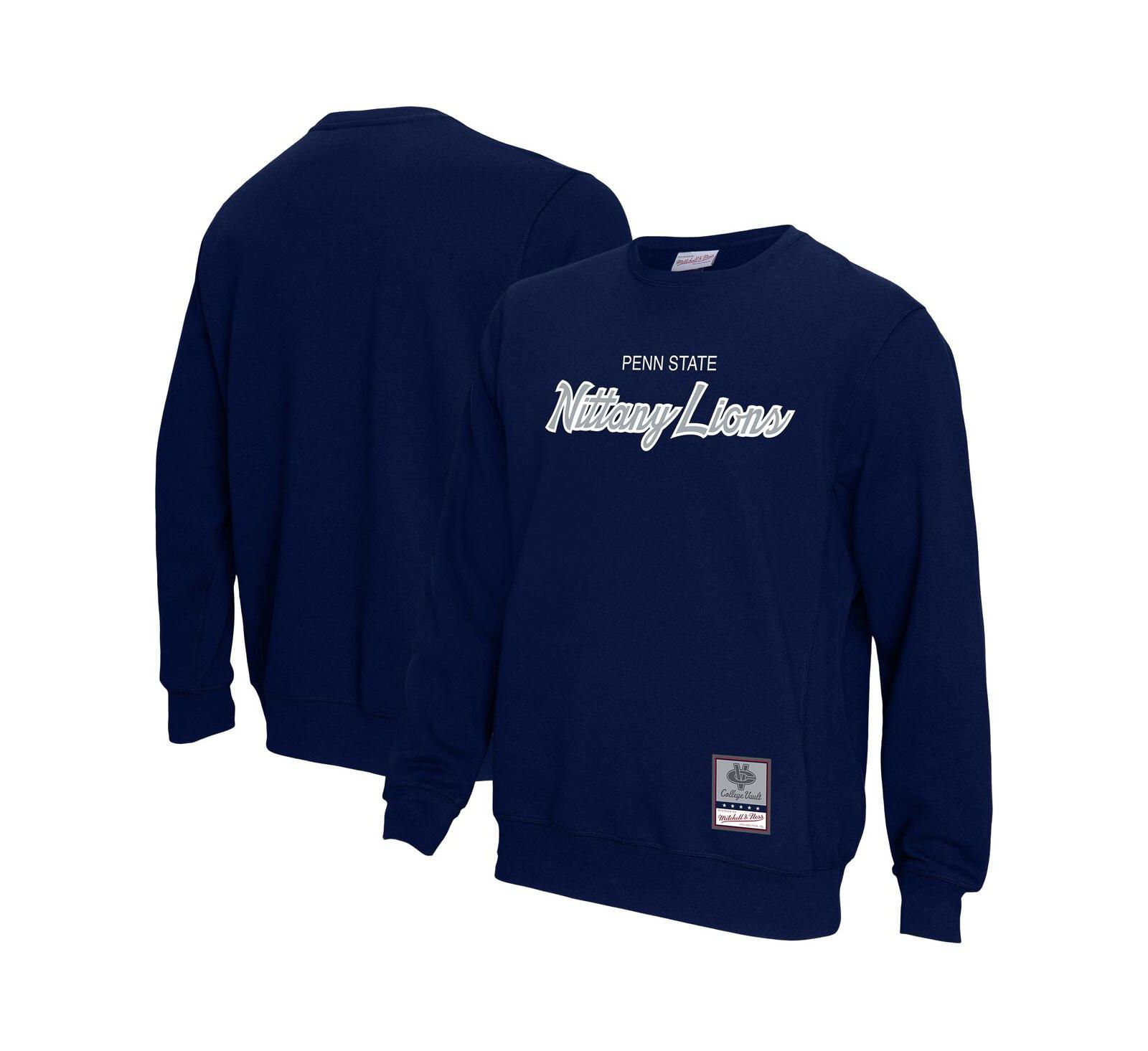 Мужское свитшот-пуловер Mitchell & Ness, темно-синий, Penn State Nittany Lions Elite Script
