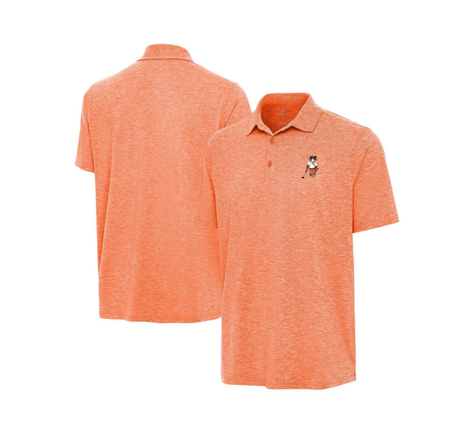 Antigua Men's Heather Orange Clemson Tigers Golfer Par 3 Polo Shirt