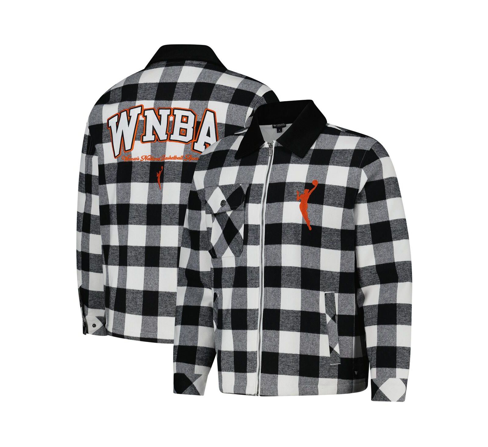 The Wild Collective Men's and Women's Black/White WNBA Gear Flannel Full-Zip Shacket