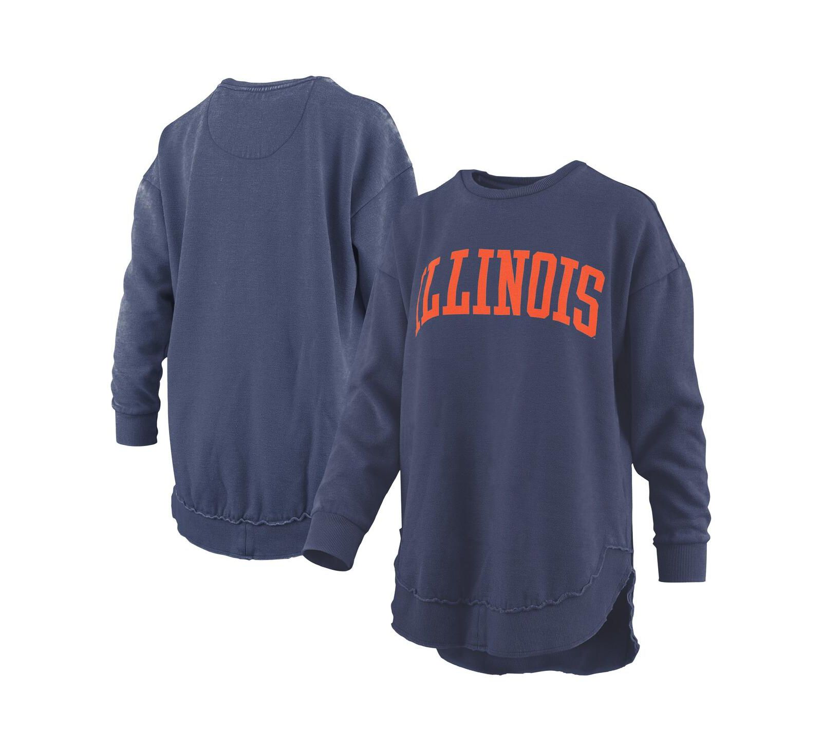 Pressbox Женский свитшот Pressbox Illinois Fighting Illini Melange Poncho Vintage Fleece Long Sleeve Pullover