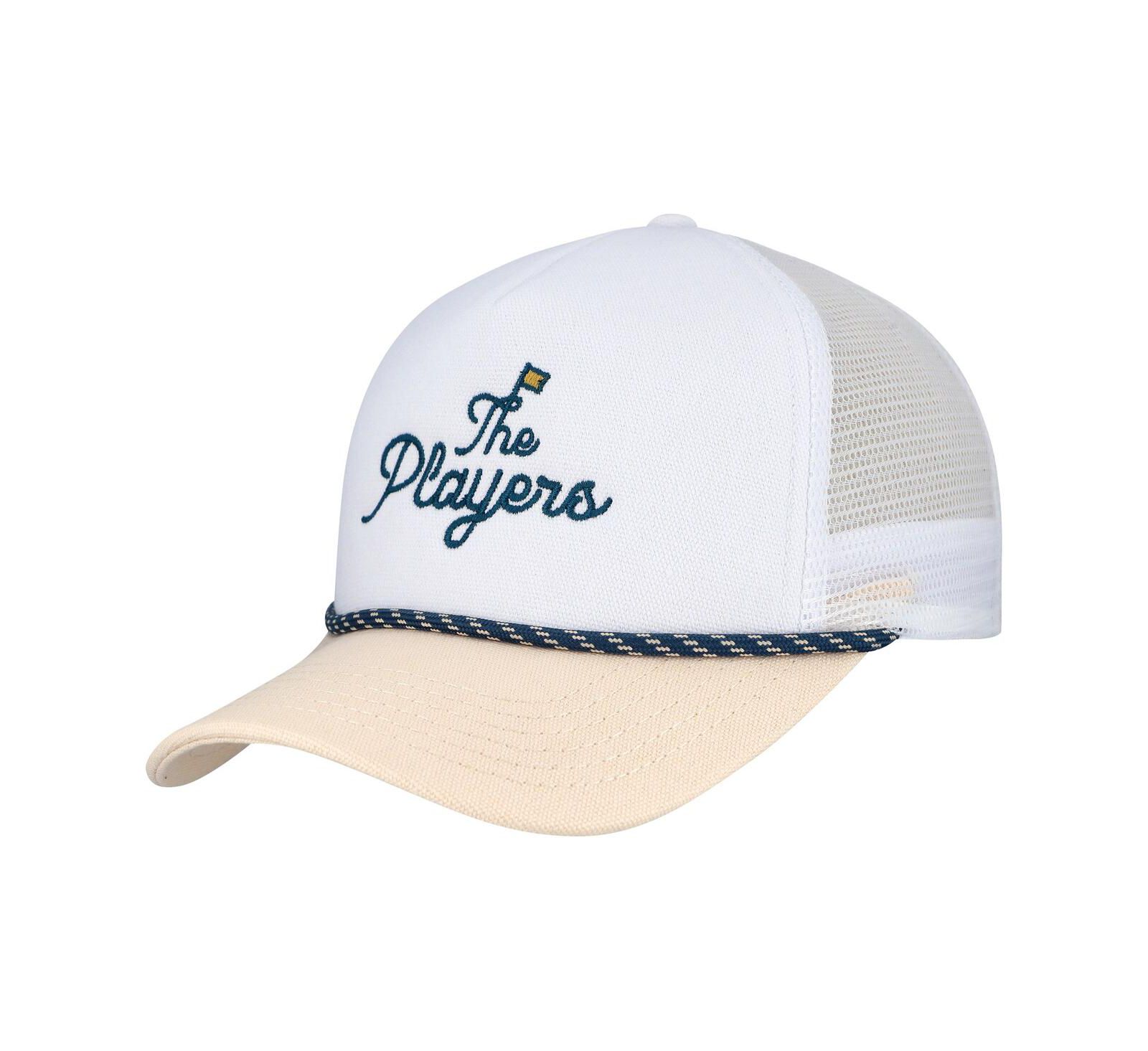 Мужская кепка Barstool Golf THE PLAYERS Nailhead Canvas Rope Adjustable White/Tan