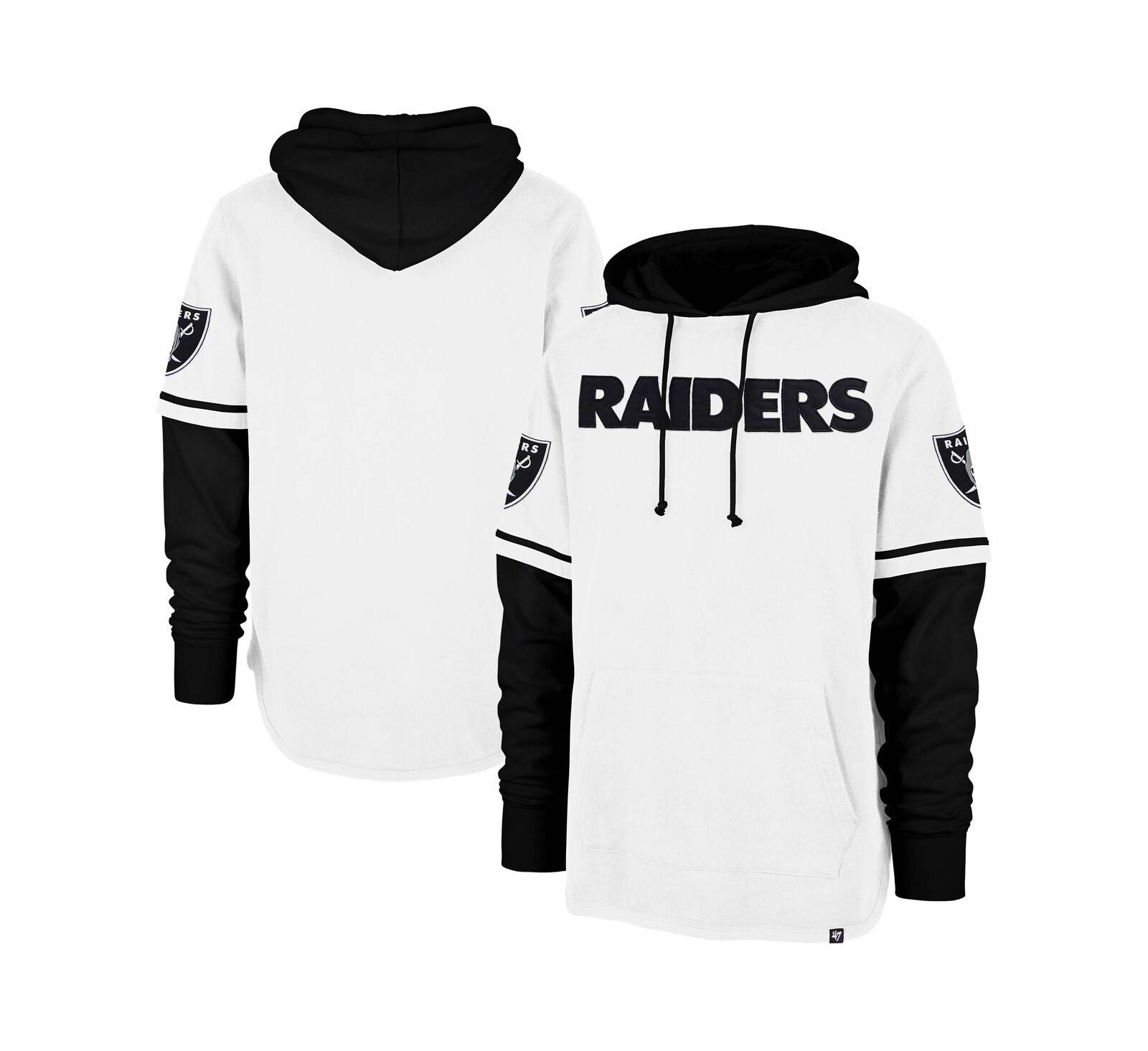 '47 Brand Мужское белое худи Las Vegas Raiders Trifecta Shortstop
