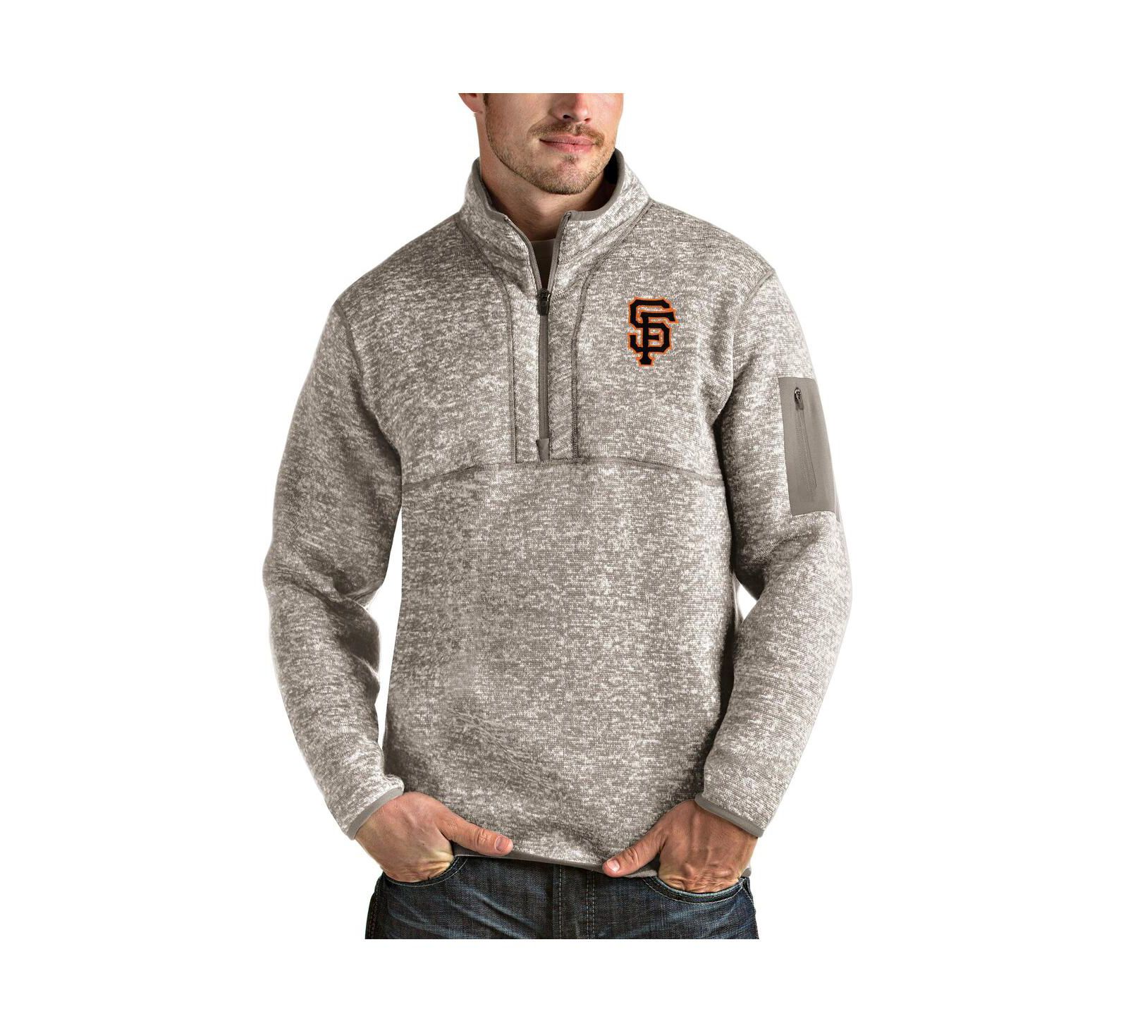 Antigua Мужской джемпер на молнии San Francisco Giants цвета Oatmeal
