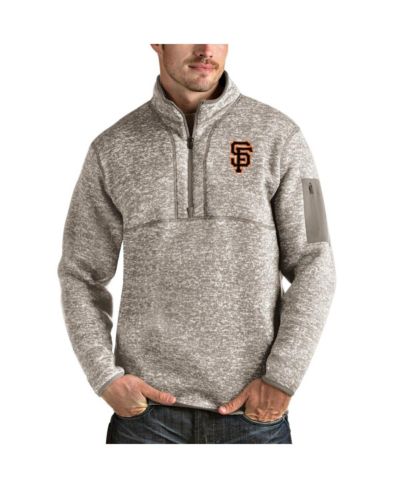 Antigua Мужской джемпер на молнии San Francisco Giants цвета Oatmeal