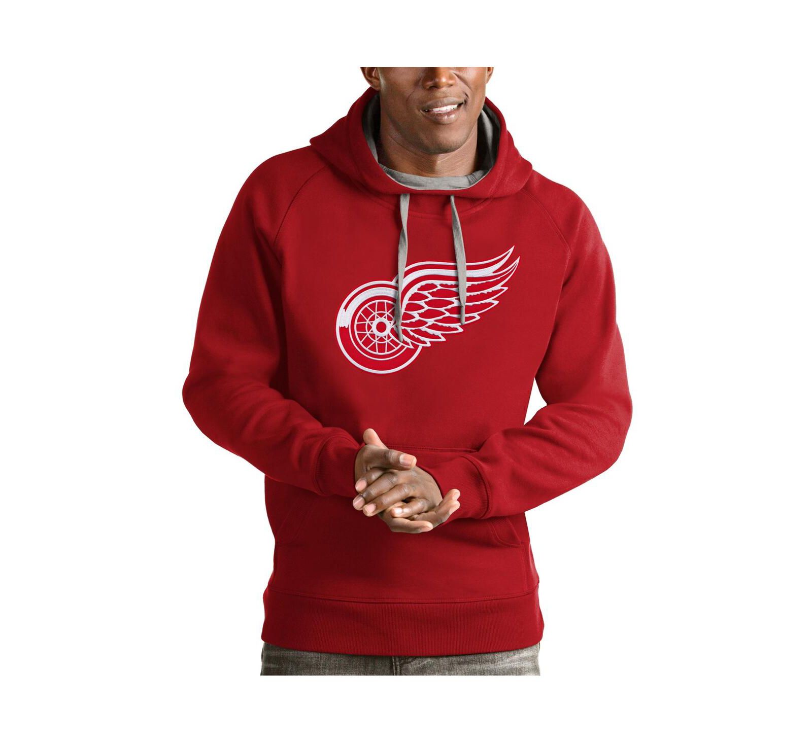 Antigua Men's Red Detroit Red Wings Logo Victory Pullover Hoodie