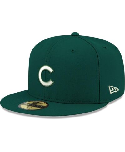 New Era Men's Green Chicago Cubs White Logo 59FIFTY Fitted Hat