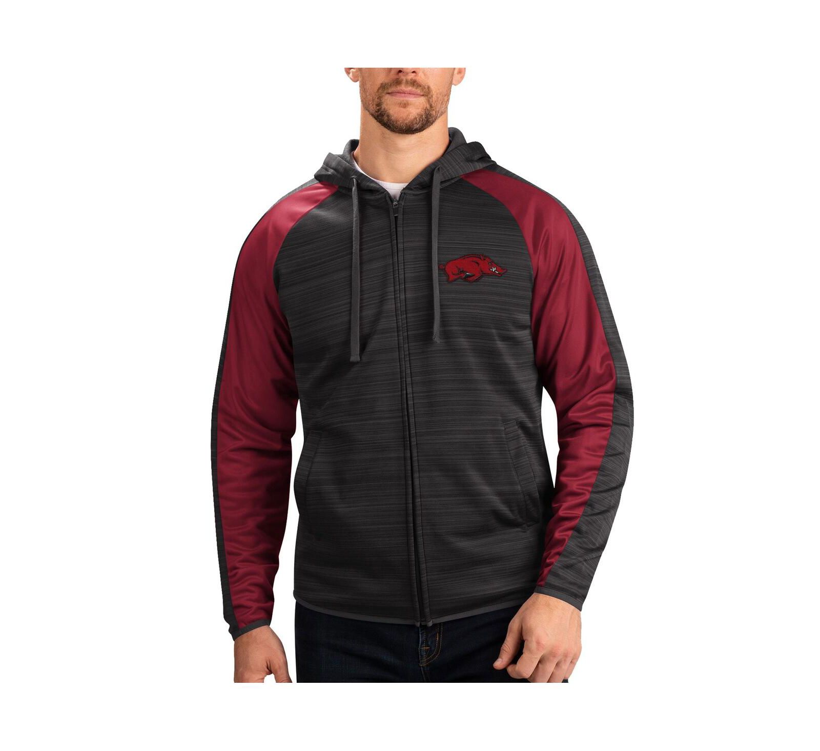 Мужская толстовка на молнии G-III Sports by Carl Banks Black Arkansas Razorbacks Raglan