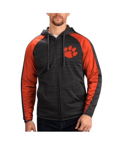 G-III Sports by Carl Banks Мужская черная толстовка на молнии Raglan Clemson Tigers Neutral Zone