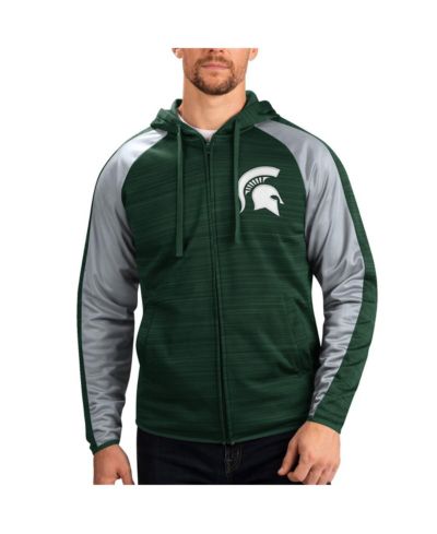 G-III Sports by Carl Banks Мужская ветровка-худи Michigan State Spartans Neutral Zone Raglan с полной молнией, зеленая