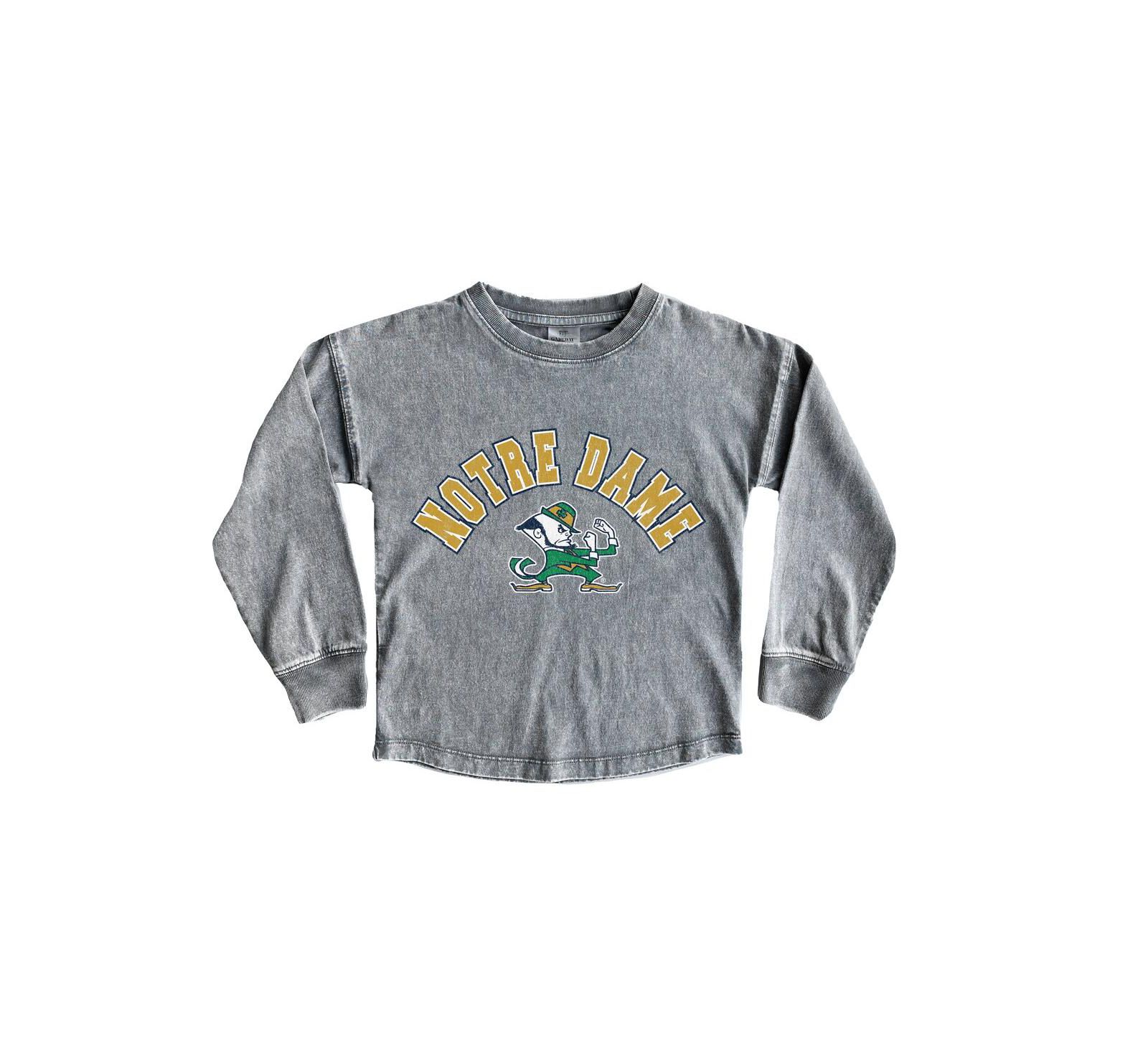 Gameday Couture детский пуловер с выцветшим эффектом, серый, Notre Dame Fighting Irish