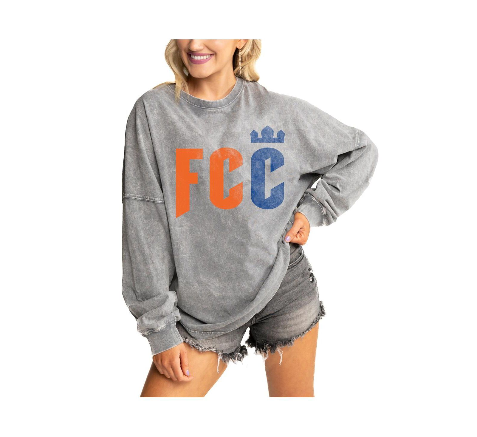 Свитшот Gameday Couture Women's Gray FC Cincinnati Faded Wash Pullover