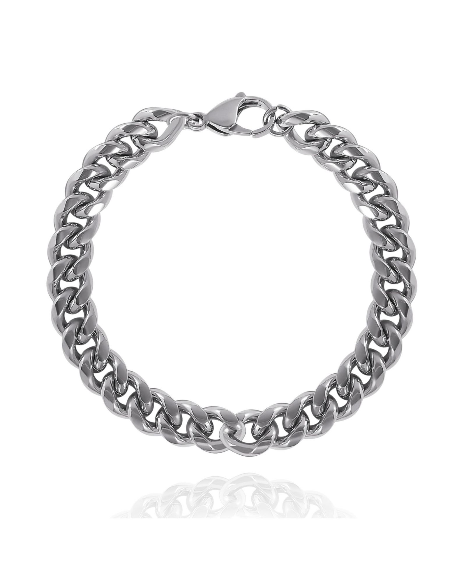 Lucky Brand Men's Silver-Tone Curb Chain Bracelet
