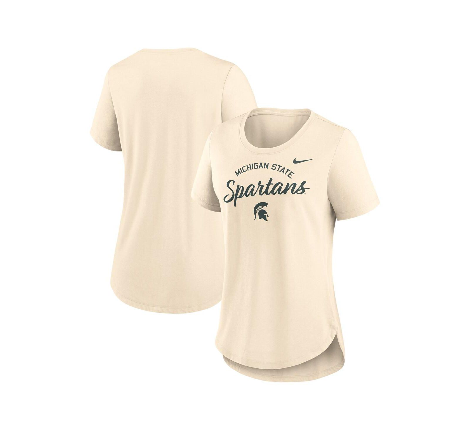 Женский топ Nike Cream Michigan State Spartans Script Logo Tri-Blend T-Shirt