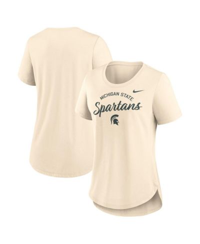 Женский топ Nike Cream Michigan State Spartans Script Logo Tri-Blend T-Shirt