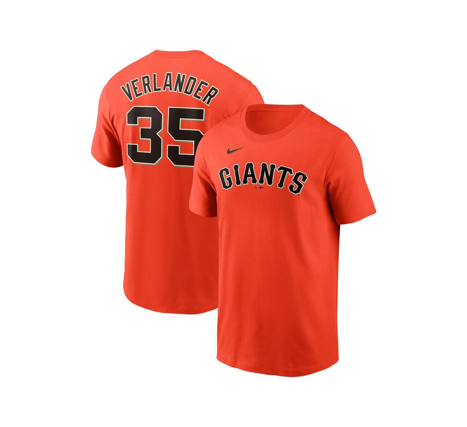 Мужская футболка Nike San Francisco Giants Fuse с именем и номером Джастина Верландера, оранжевая