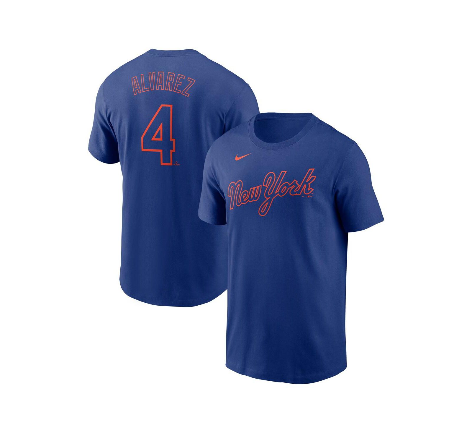 Nike Men's Francisco Alvarez Royal New York Mets Fuse Name & Number T-Shirt