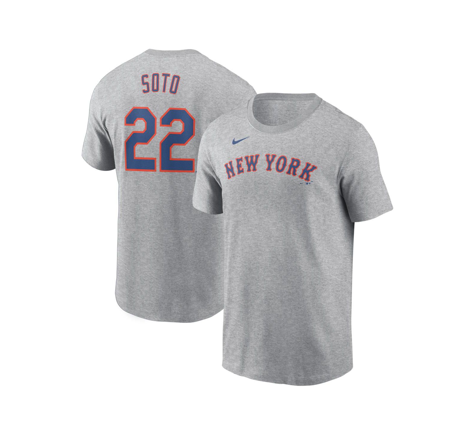 Nike Мужская футболка Nike Men's Juan Soto Heather Gray New York Mets Fuse Name & Number T-Shirt