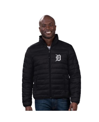Мужская куртка G-III Sports by Carl Banks Black Detroit Tigers Packable Neck Pillow Full-Zip Puffer