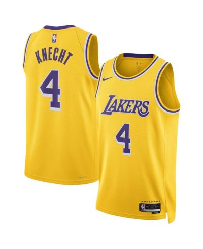 Мужская и женская джерси Nike Dalton Knecht Gold Los Angeles Lakers Swingman