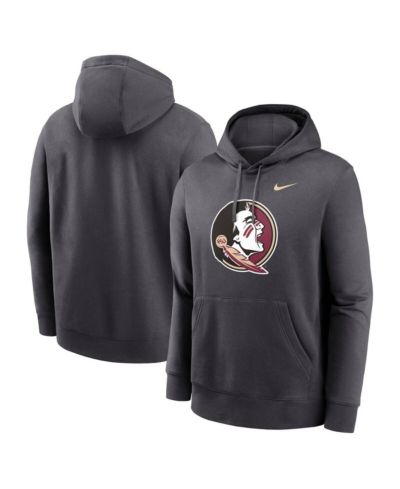 Nike Мужской флисовый худи Nike Primetime Club Fleece с логотипом Florida State Seminoles, цвет Anthracite