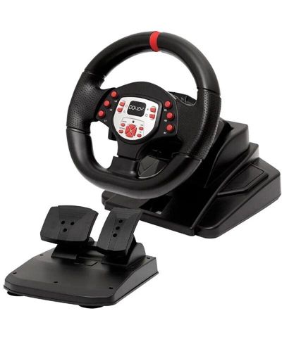 Рулевое колесо 180° Racing Steering Wheel с педалями, регулируемое, с вибрацией для PC, PS3, PS4, Switch и Android
