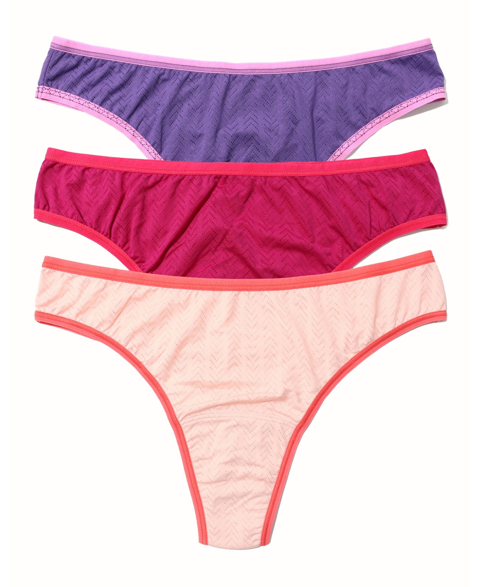 Hanky Panky Women's Move Calm Mid Rise Thong 3 Pack