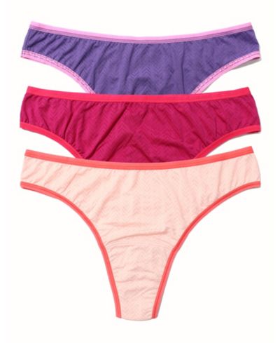 Hanky Panky Women's Move Calm Mid Rise Thong 3 Pack