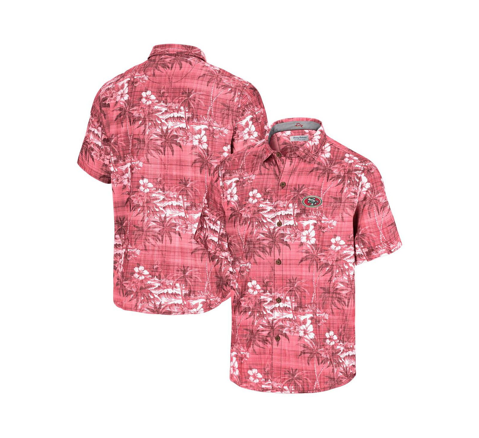 Tommy Bahama Men's Scarlet San Francisco 49ers Coconut Point Isla Palmetta Camp Button-Up Shirt