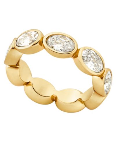 Кольцо Michael Kors 14K Gold-Plated Brass Oval Stone Tennis Ring