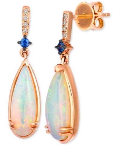 Le Vian Neopolitan Opal™ (2 ct. t.w.), Blueberry Sapphire™ (1/20 ct. t.w.) & Nude Diamond™ (1/20 ct. t.w.) Drop Earrings in 14k Rose Gold