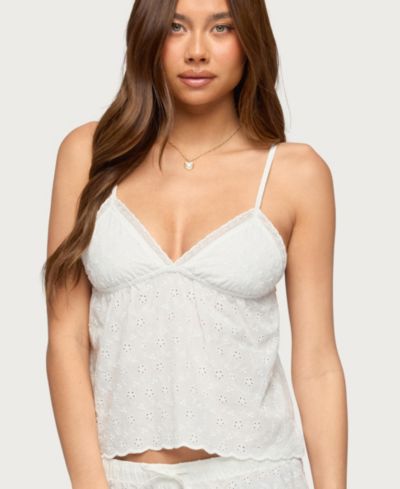 Edikted Women's Talula Eyelet Babydoll Top