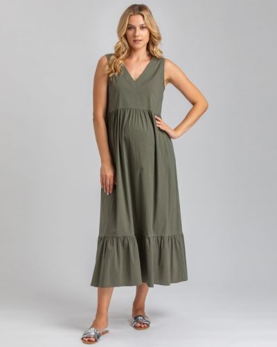 PIETRO BRUNELLI MATERNITY Women's V-Neck Poplin Waterlily Maxi Dress
