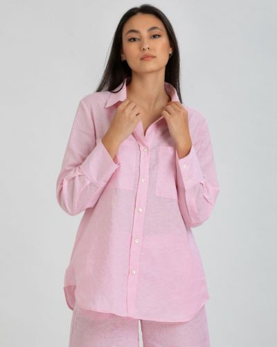 Женская блузка PIETRO BRUNELLI MILANO Classic Fit из льняной смеси с карманами Dafne