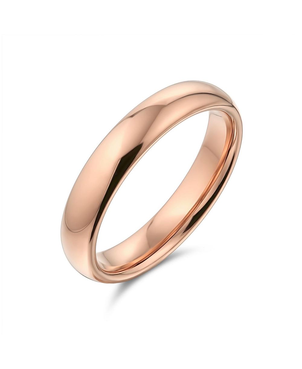 Bling Jewelry Кольцо Classic Rose Gold Plated Titanium Comfort Fit