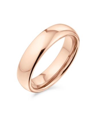 Bling Jewelry Classic Dome Wedding Band Ring Silver Tone Titanium Comfort 5MM