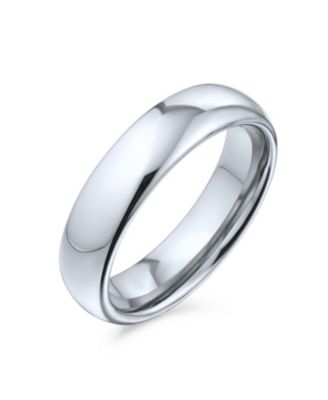 Bling Jewelry простое обручальное кольцо куполообразной формы 5MM Black Silver Rose Gold Titanium Comfort Fit