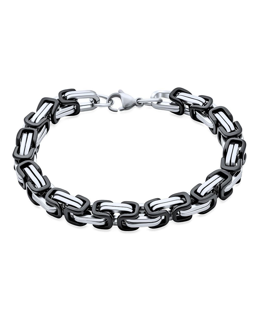 Bling Jewelry Браслет Byzantine Chain из стали и двухцветного металла