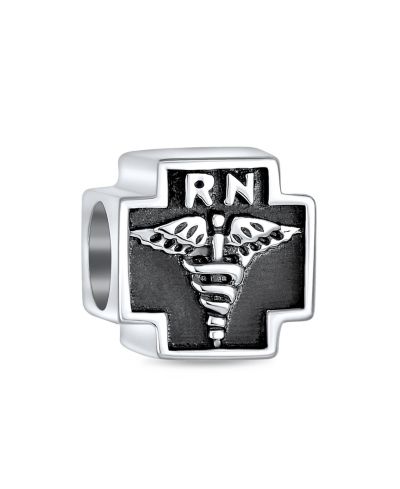 Подвеска-шарм Bling Jewelry Sterling Silver Nurse Caduceus Cross