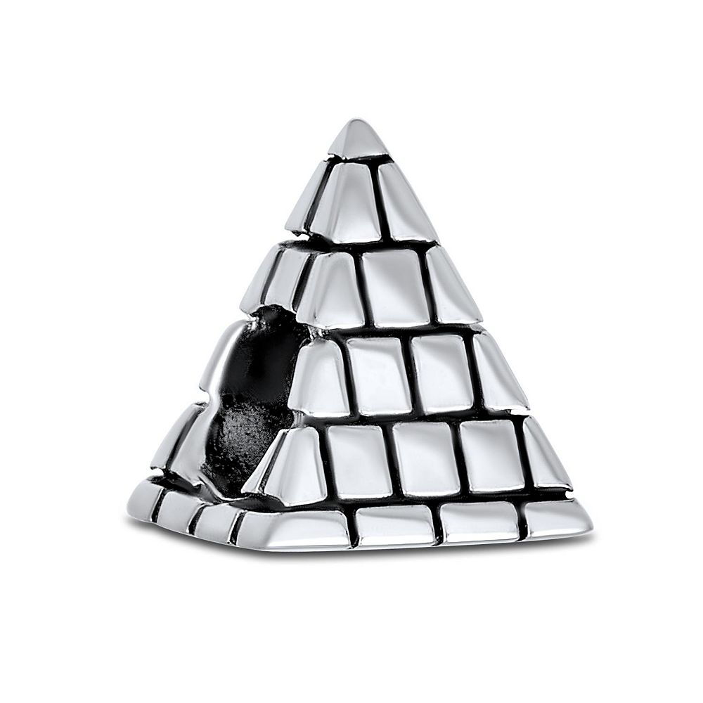 Серебряный браслетный шарм Bling Jewelry в виде египетской пирамиды, серебро 925 пробы