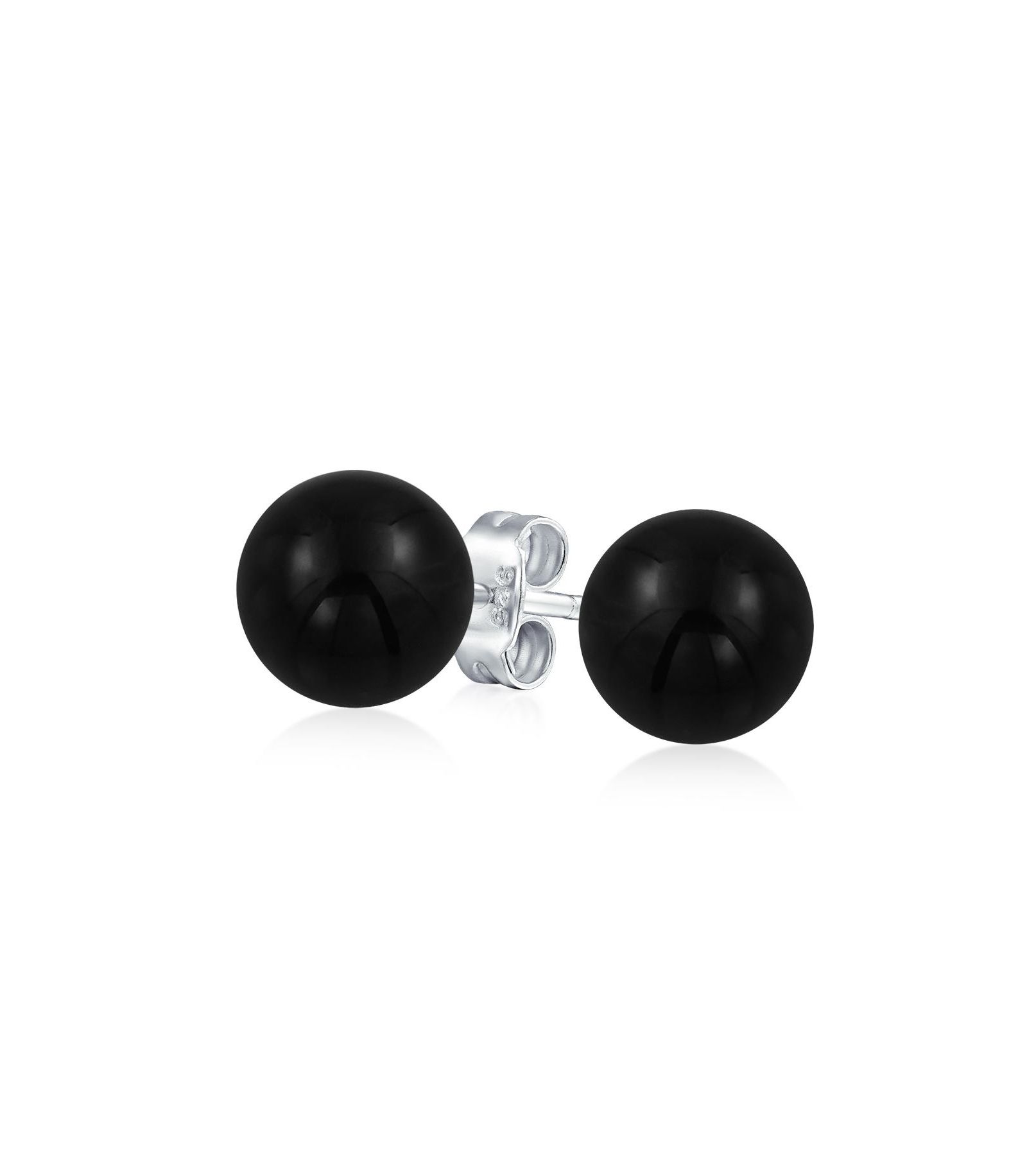 Bling Jewelry Classic 8MM Purple Amethyst Bead Ball Stud Earrings .925 Sterling Silver